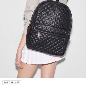 Quilted Black Backpack
